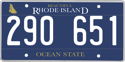 RI license plate 290651