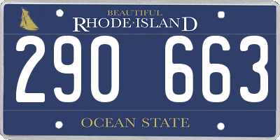 RI license plate 290663