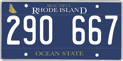 RI license plate 290667