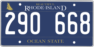 RI license plate 290668