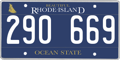 RI license plate 290669
