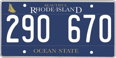 RI license plate 290670