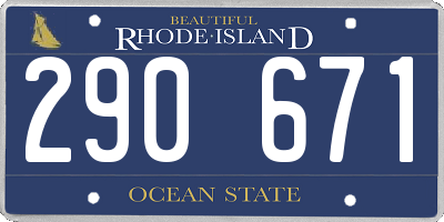 RI license plate 290671