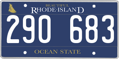 RI license plate 290683