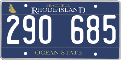 RI license plate 290685