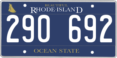 RI license plate 290692