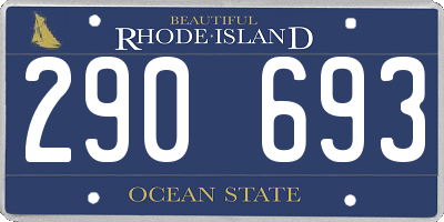 RI license plate 290693