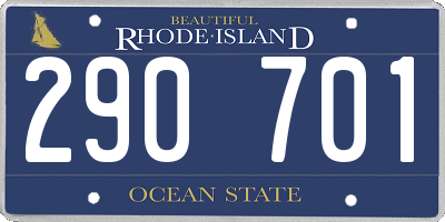RI license plate 290701
