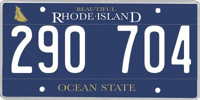RI license plate 290704