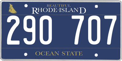 RI license plate 290707