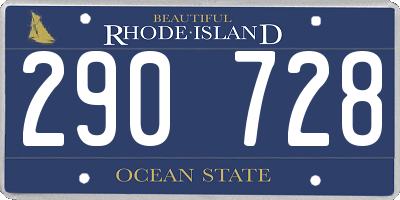 RI license plate 290728