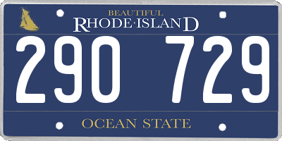RI license plate 290729