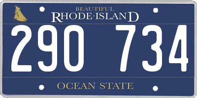 RI license plate 290734