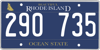 RI license plate 290735