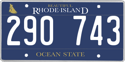 RI license plate 290743