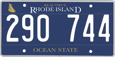 RI license plate 290744