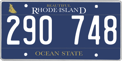 RI license plate 290748
