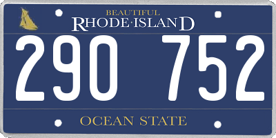 RI license plate 290752