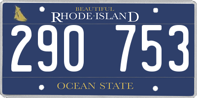 RI license plate 290753