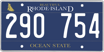 RI license plate 290754
