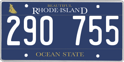 RI license plate 290755