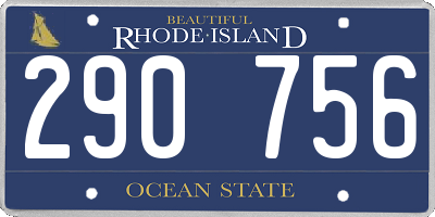 RI license plate 290756