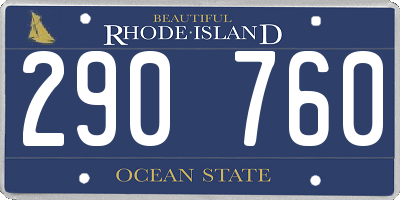RI license plate 290760