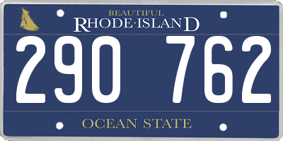RI license plate 290762