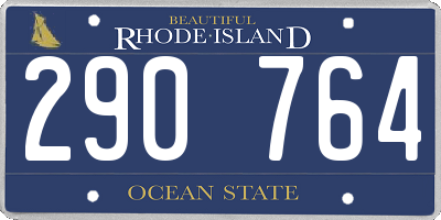 RI license plate 290764
