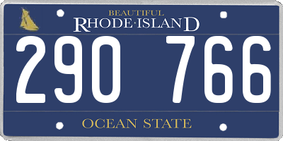 RI license plate 290766