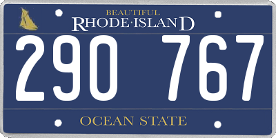 RI license plate 290767