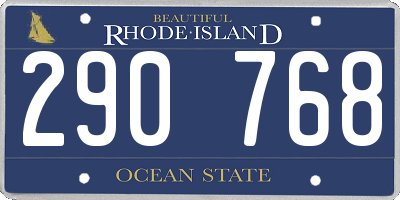 RI license plate 290768