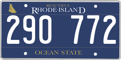 RI license plate 290772