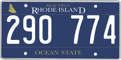 RI license plate 290774