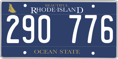 RI license plate 290776