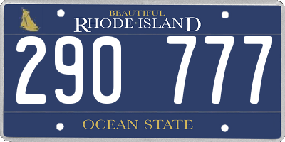 RI license plate 290777