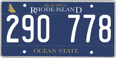 RI license plate 290778