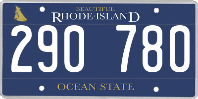RI license plate 290780