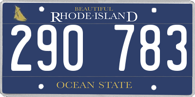 RI license plate 290783