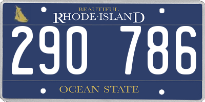RI license plate 290786