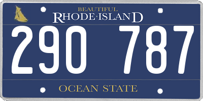 RI license plate 290787