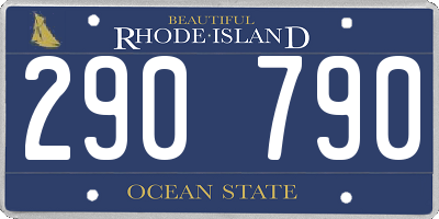 RI license plate 290790