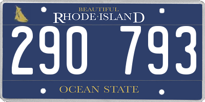 RI license plate 290793