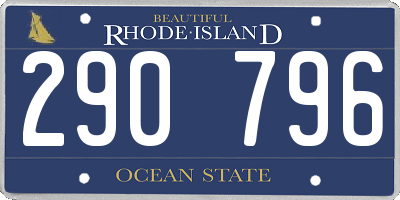 RI license plate 290796
