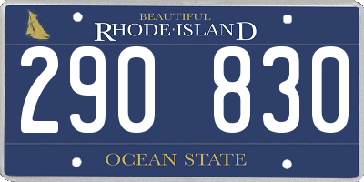 RI license plate 290830
