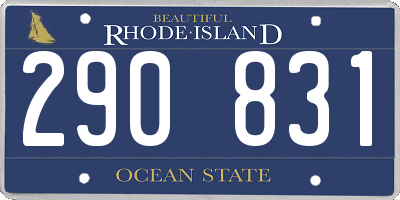 RI license plate 290831
