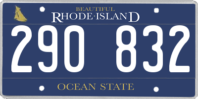 RI license plate 290832
