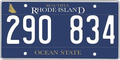 RI license plate 290834