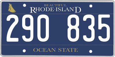 RI license plate 290835