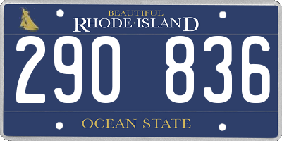 RI license plate 290836
